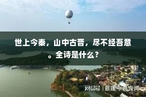 世上今秦，山中古晋，尽不经吾意。全诗是什么？