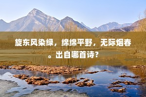 旋东风染绿,绵绵平野,无际烟春。出自哪首诗? 旋东风染绿,绵绵平野,无际烟春。出自哪首诗?
