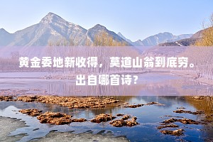 黄金委地新收得，莫道山翁到底穷。出自哪首诗？