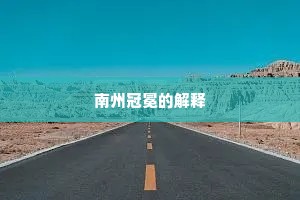 南州冠冕的解释