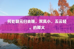 何处朝元归去晚，双凤小，五云轻。的释义