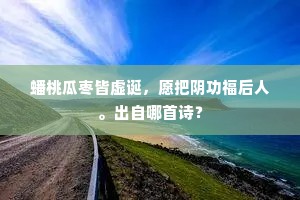 蟠桃瓜枣皆虚诞，愿把阴功福后人。出自哪首诗？