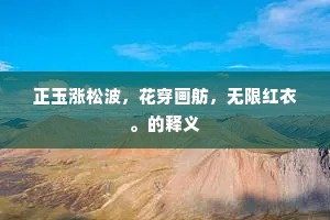 正玉涨松波，花穿画舫，无限红衣。的释义