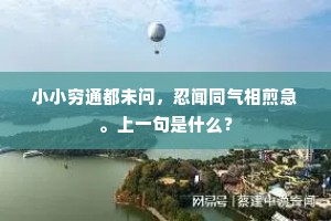 小小穷通都未问，忍闻同气相煎急。上一句是什么？