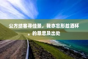 公方结客寻佳景，我亦忘形趁酒杯。的意思及出处