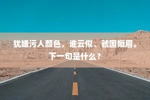 犹嫌污人颜色，谁云似、虢国娥眉。下一句是什么？