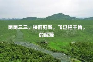 两两三三，楼前归鹭，飞过栏干角。的解释