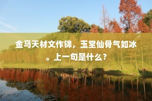 金马天材文作锦，玉堂仙骨气如冰。上一句是什么？