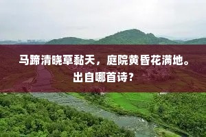 马蹄清晓草黏天，庭院黄昏花满地。出自哪首诗？