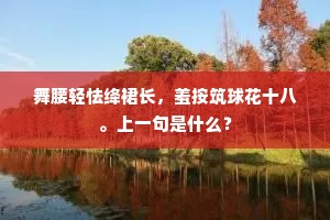 舞腰轻怯绛裙长，羞按筑球花十八。上一句是什么？