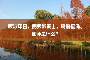 暖波印日，倒秀影秦山，晓鬟梳洗。全诗是什么？