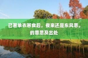 已著单衣寒食后，夜来还是东风恶。的意思及出处