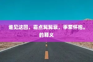 谁见这回，霜点髯髯衰，事萦怀抱。的释义
