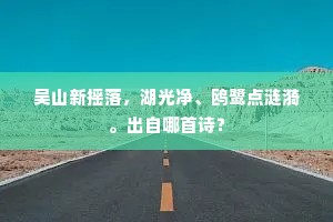 吴山新摇落，湖光净、鸥鹭点涟漪。出自哪首诗？