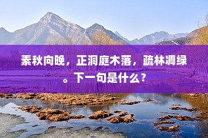 素秋向晚，正洞庭木落，疏林凋绿。下一句是什么？