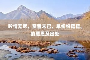 吟情无尽，赏音未已，早纷纷藉藉。的意思及出处