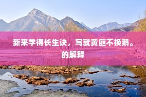 新来学得长生诀，写就黄庭不换鹅。的解释