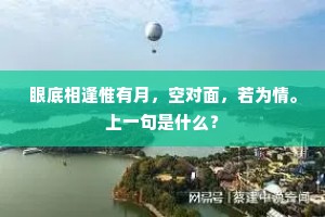 眼底相逢惟有月，空对面，若为情。上一句是什么？