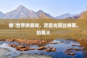 僧祇世界供游戏，贤懿光阴比寿期。的释义