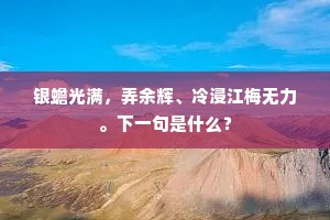 银蟾光满，弄余辉、冷浸江梅无力。下一句是什么？
