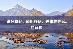 曙色将分，轻阴移尽，过眼难寻觅。的解释