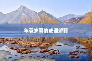 年衰岁暮的成语解释