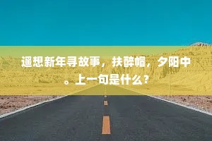 遥想新年寻故事，扶醉帽，夕阳中。上一句是什么？