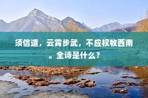 须信道，云霄步武，不应权牧西南。全诗是什么？
