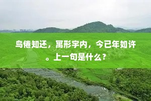 鸟倦知还，寓形宇内，今已年如许。上一句是什么？