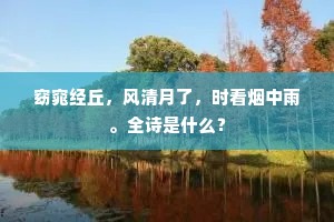 窈窕经丘，风清月了，时看烟中雨。全诗是什么？