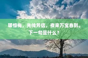 暖惊梅，先传芳信，夜来万宝春到。下一句是什么？