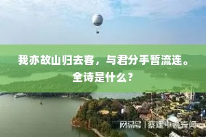 我亦故山归去客，与君分手暂流连。全诗是什么？