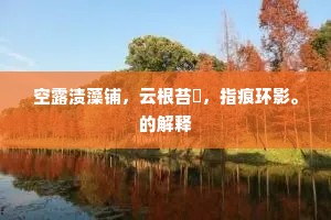 空露渍藻铺，云根苔甃，指痕环影。的解释