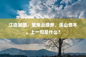 江边故国，望南云缥缈，连山修木。上一句是什么？