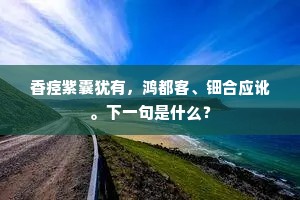 香痉紫囊犹有，鸿都客、钿合应讹。下一句是什么？
