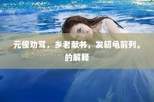 元侯劝驾，乡老献书，发轫龟前列。的解释