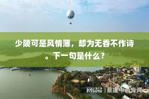 少陵可是风情薄，却为无香不作诗。下一句是什么？
