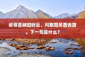 欲寻巫峡旧时云，问取阳关西去路。下一句是什么？