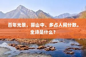百年光景，算山中、多占人间分数。全诗是什么？