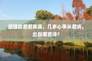 凝睇窥君君莫误，几多心事从君诉。出自哪首诗？