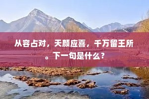从容占对，天颜应喜，千万留王所。下一句是什么？