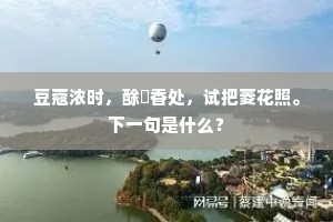豆蔻浓时，酴醿香处，试把菱花照。下一句是什么？