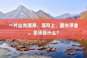 一片山光澹净，溪月上、碧水浮金。全诗是什么？