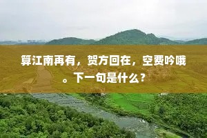 算江南再有，贺方回在，空费吟哦。下一句是什么？