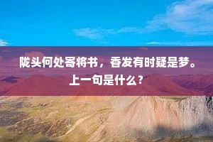 陇头何处寄将书，香发有时疑是梦。上一句是什么？