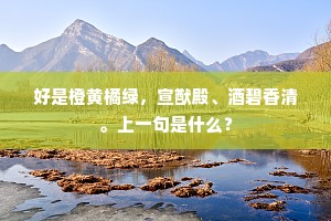 好是橙黄橘绿，宣猷殿、酒碧香清。上一句是什么？