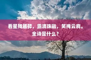 看星残靥碎，露滴珠融，笑掩云扃。全诗是什么？