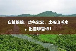 庆祉绵绵，功名衮衮，比衡山湘水。出自哪首诗？