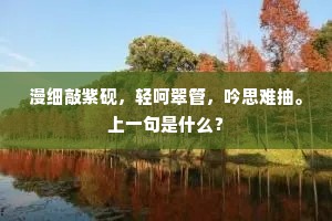 漫细敲紫砚，轻呵翠管，吟思难抽。上一句是什么？