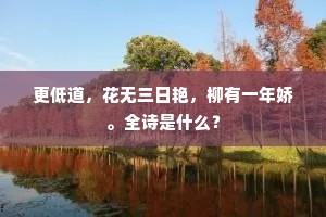 更低道，花无三日艳，柳有一年娇。全诗是什么？